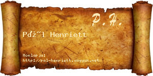Pál Henriett névjegykártya